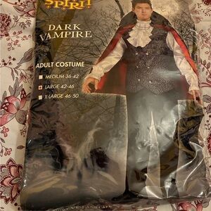 Spirit Halloween Black and Red Vampire Costume for Mens